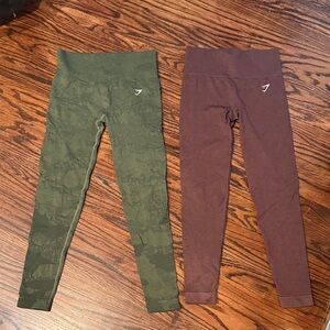 Gymshark Green and Brown Leggings